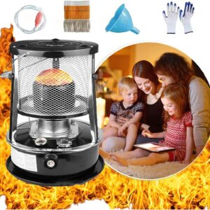 Kerosene Space Heaters Stove for Indoor Camping, Portable Kerosene Stove Heater with Portable Handle, Multifunctional Stainless Steel Oil Heater for Home Barbecue ( Color : Black , Size : 33x33x46cm )