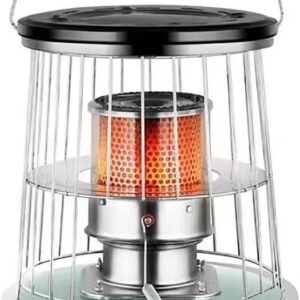 Kerosene Stove Heater for Indoor Camping Lightweight Portable Stainless Steel Oil Heater Glass Burner for Outdoor Patio Refined A
