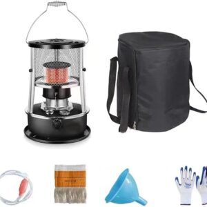 Kerosene Stove Heater for Indoor Camping, Large Lightweight Portable Stainless Steel Oil Heater Glass Burner Kerosene Stove Heater for Indoor and Outdoor, Camping and Fishing-4.5L A