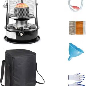 Kerosene Stove Heater for Outdoor Indoor, Portable Efficient Space Heaters Stove, Multifunctional Stove with Storage Bag for Camping Tents Patio Cooking, 4.5L ( Color : Black , Size : 33x33x46cm )