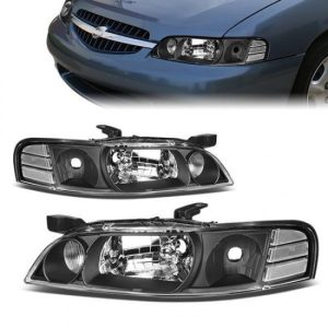 00-01 Nissan Altima Headlights - Black Housing Clear Corner