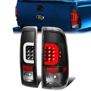 08-16 Ford F250 F350 F450 F550 Super Duty LED C-Bar Rear Brake Tail Lights - Black