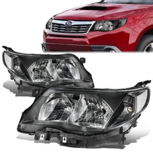 09-13 Subaru Forester Headlights - Black Housing Clear Corner