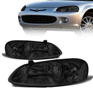 01-06 Dodge Stratus Sedan Chrysler Sebring Convertible Headlights - Smoked Housing Clear Corner