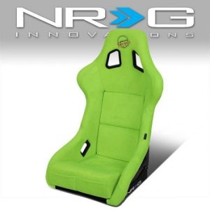 Nrg innovations 1piece large green alcantara fabric bucket racing seat frp 302ng prisma