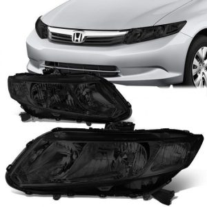 12-15 Honda Civic Headlights - Smoked Housing Clear Corner