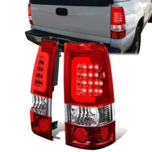 99-03 Chevy Silverado GMC Sierra 1500 2500 3500 LED C-Bar Tail Lights - Red