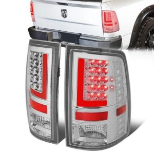 09-17 Dodge Ram 1500 2500 3500 Red L-Bar LED Rear Brake Tail Lights - Chrome