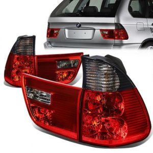 00-06 BMW X5 Rear Brake Tail Lights - Inner+Outer Lamps - Red/Smoked Lens