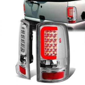 00-06 GMC Yukon XL Chevy Suburban 1500 2500 Tahoe LED C-Bar Tail Lights - Chrome