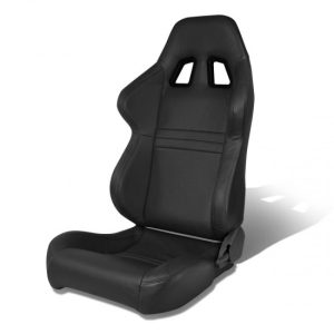 Left / Driver Side Reclinable Real Leather Racing Seat w/Universal Slider