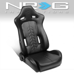NRG Innovations - Fully Reclinable PVC Racing Seat - Right/Passenger Side - RSC-810BK