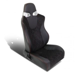 Left / Driver Side Reclinable PVC Leather Racing Seat w/Slider