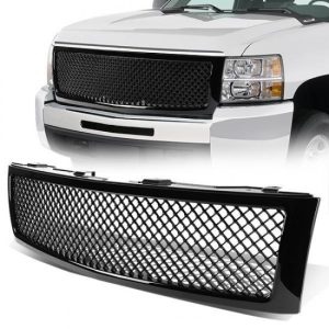 07-13 Chevy Silverado 1500 Front Grille - Badgeless Polished Black