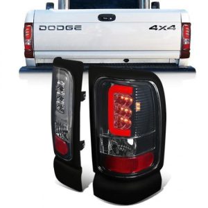 94-02 Dodge Ram 1500 2500 3500 LED C-Bar Rear Brake Tail Lights - Smoked