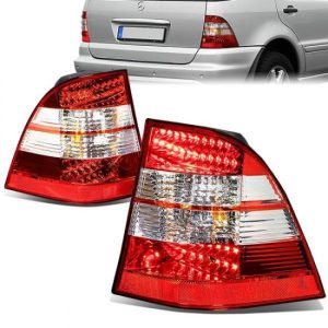 98-05 Mercedes-Benz ML320 ML350 ML500 ML55 AMG LED Bar Rear Brake Tail Lights - Red/Clear