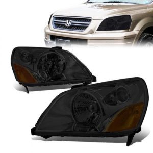 03-05 Honda Pilot Headlights - Smoked Housing Amber Corner