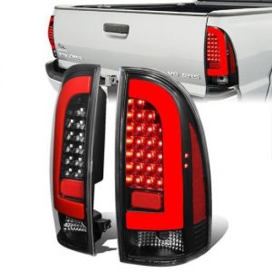 05-15 Toyota Tacoma LED Red Tube Bar Rear Brake Tail Lights - Black Housing