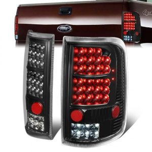 04-08 Ford F150 Lobo Full LED Rear Brake Tail Lights - Black Housing