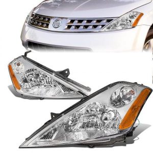03-07 Nissan Murano Headlights - Chrome Housing Amber Corner