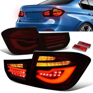 12-15 BMW F30 325i 320i 328i LED Bar+Sequential Turn Signal Rear Brake Tail Lights - Smoked
