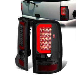 00-06 GMC Yukon XL Chevy Suburban 1500 2500 Tahoe LED Red C-Bar Tail Lights - Smoked