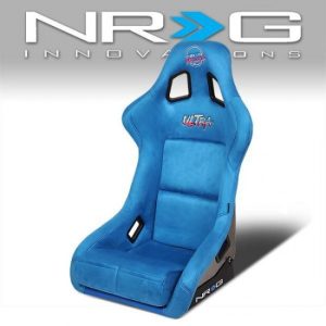 NRG Innovations - 1 Piece Large Alcantara Fabric Prisma Fixed Bucket Racing Seat - FRP-302BL-ULTRA
