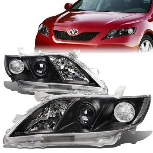 07-09 Toyota Camry CE/LE/SE/XLE Projector Headlights - Black Housing Clear Corner
