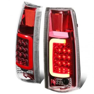 88-00 Chevy Silverado C10 C/K 1500 2500 3500 Suburban Red C-Bar LED Tail Lights