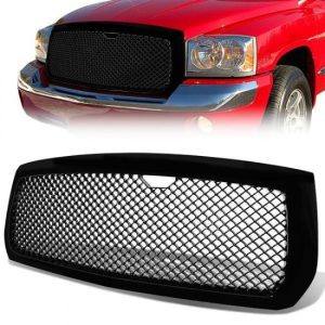 05-07 Dodge Dakota Front Grille - Badgeless Diamond Mesh - Black