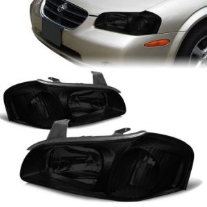 00-01 Nissan Maxima Headlights - Smoked Housing Amber Corner