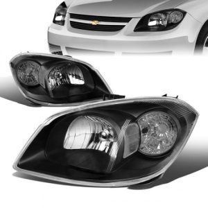 05-10 Chevy Cobalt Pontiac G5 Pursuit Headlights - Black Housing Clear Corner
