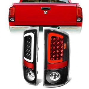 07-09 Dodge Ram 1500 2500 3500 LED C-Bar Rear Brake Tail Lights - Black