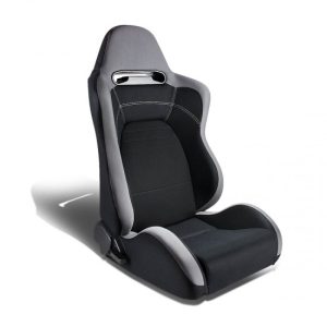 Right / Passenger Side Type-R Reclinable Fabric Cloth Racing Seat w/Universal Slider