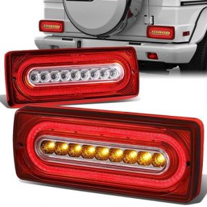99-17 Mercedes-Benz G500 G550 G55/G63/GLA45 AMG LED Rear Brake Tail Lights - Red/Clear