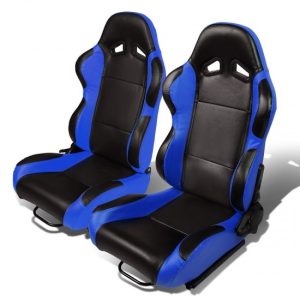 Racing Seats - Reclinable - PVC Leather - Type-R - Pair