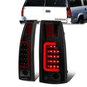 88-00 Chevy Silverado C10 C/K 1500 2500 3500 Suburban Red C-Bar LED Tail Lights - Tinted