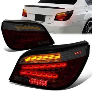 08-10 BMW 5-Series E60 OLED Sequential Turn Signal Rear Brake Tail Lights - Smoked/ Red Lens