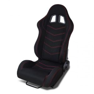 Left / Driver Side Reclinable Woven Upholstery Cloth Racing Seat w/Universal Slider