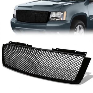 07-14 Chevy Tahoe Suburban 1500 2500 Front Grille - Badgeless Diamond Mesh - Black