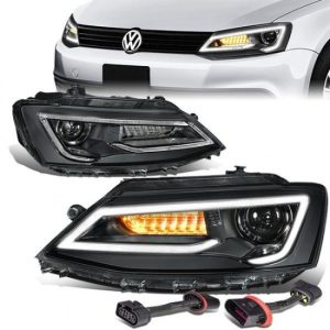 11-18 Volkswagen Jetta Sedan LED DRL+Chasing Turn Signal Projector Headlights