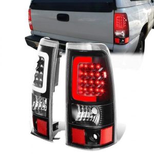03-07 Chevy Silverado GMC Sierra 1500 2500 3500 HD LED C-Bar Tail Lights - Black