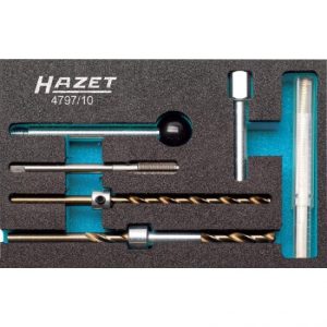 Hazet 4797/10 Thread Repair Tool Set for Injector Fastening Screw, 10 Pieces