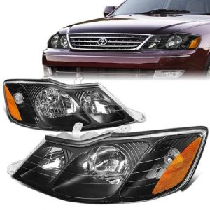 00-04 Toyota Avalon Headlights - Black Housing Amber Corner