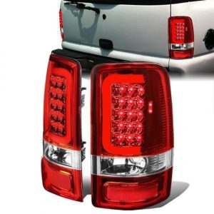 00-06 GMC Yukon XL Chevy Suburban 1500 2500 Tahoe LED C-Bar Tail Lights - Red