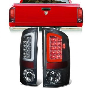07-09 Dodge Ram 1500 2500 3500 LED C-Bar Rear Brake Tail Lights - Smoked
