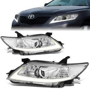 10-11 Toyota Camry Sequential LED Turn Signal Projector Headlights - Chrome Housing