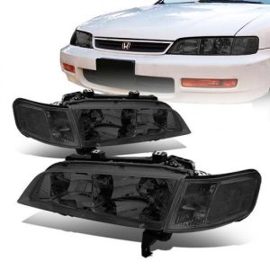 94-97 Honda Accord Headlights - Smoked Housing Clear Corner