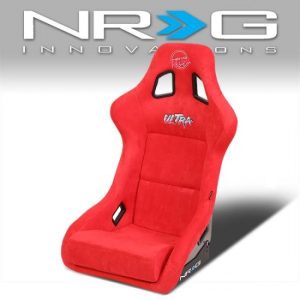 NRG Innovations - 1 Piece Large Alcantara Fabric Prisma Fixed Bucket Racing Seat - FRP-302RD-ULTRA