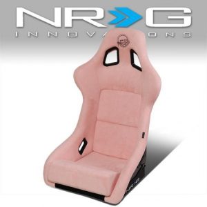 NRG Innovations - 1-Piece Large Pink Alcantara Fabric Bucket Racing Seat - FRP-302PK-PRISMA